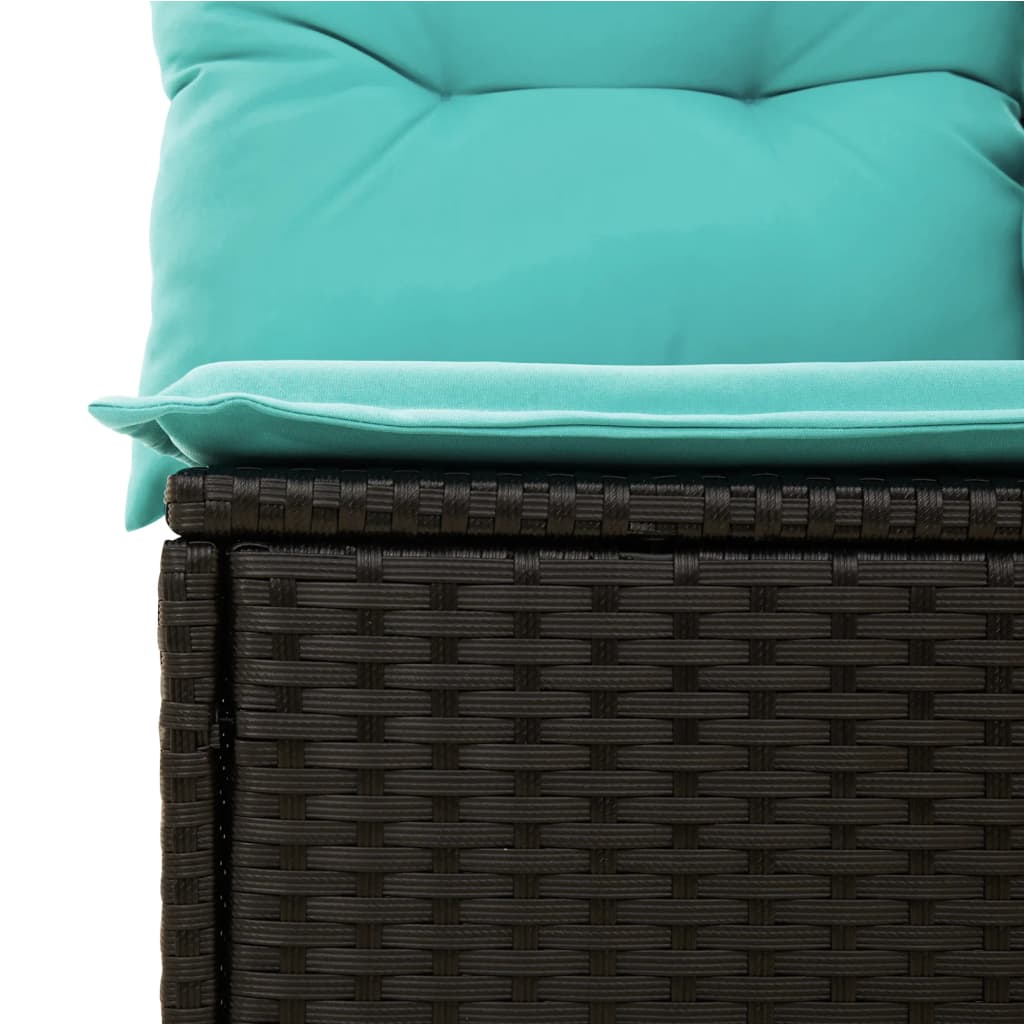 vidaXL Σετ Καναπέδων Κήπου 5 Τεμαχίων με Μαξιλάρια από Μαύρο Συνθετικό Ρατάν