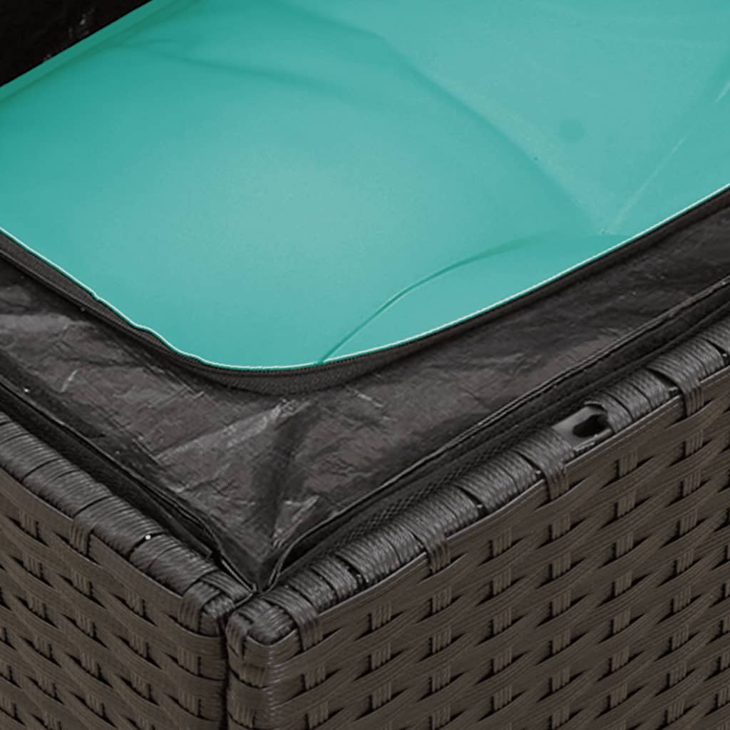 vidaXL Καναπές Σετ 10 Τεμαχίων Μαύρο Συνθετικό Ρατάν με Μαξιλάρια
