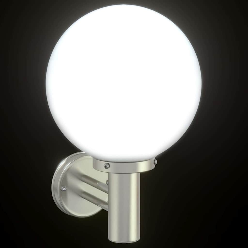 vidaXL Εξωτερικά Φωτιστικά Τοίχου 2 pcs Ασημί 28 x 25 x 38 εκ