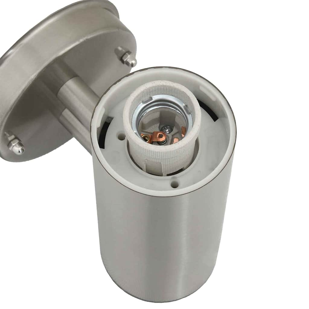 vidaXL Φωτιστικό Τοίχου Για Εξωτερικούς Χώρους 2 pcs Ασημί