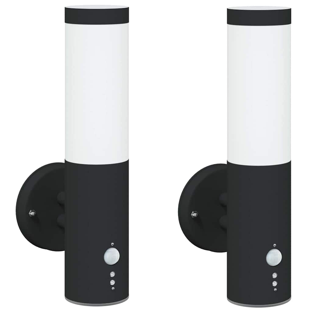 vidaXL Φωτιστικό Τοίχου Για Εξωτερικούς Χώρους 2 pcs Μαύρο