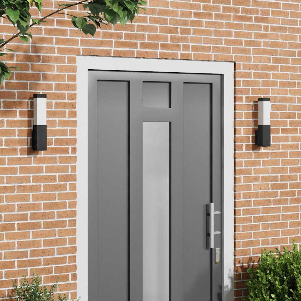 vidaXL Εξωτερικά Φωτιστικά Τοίχου 2 pcs Μαύρο 10.5 x 6 x 35 εκ.