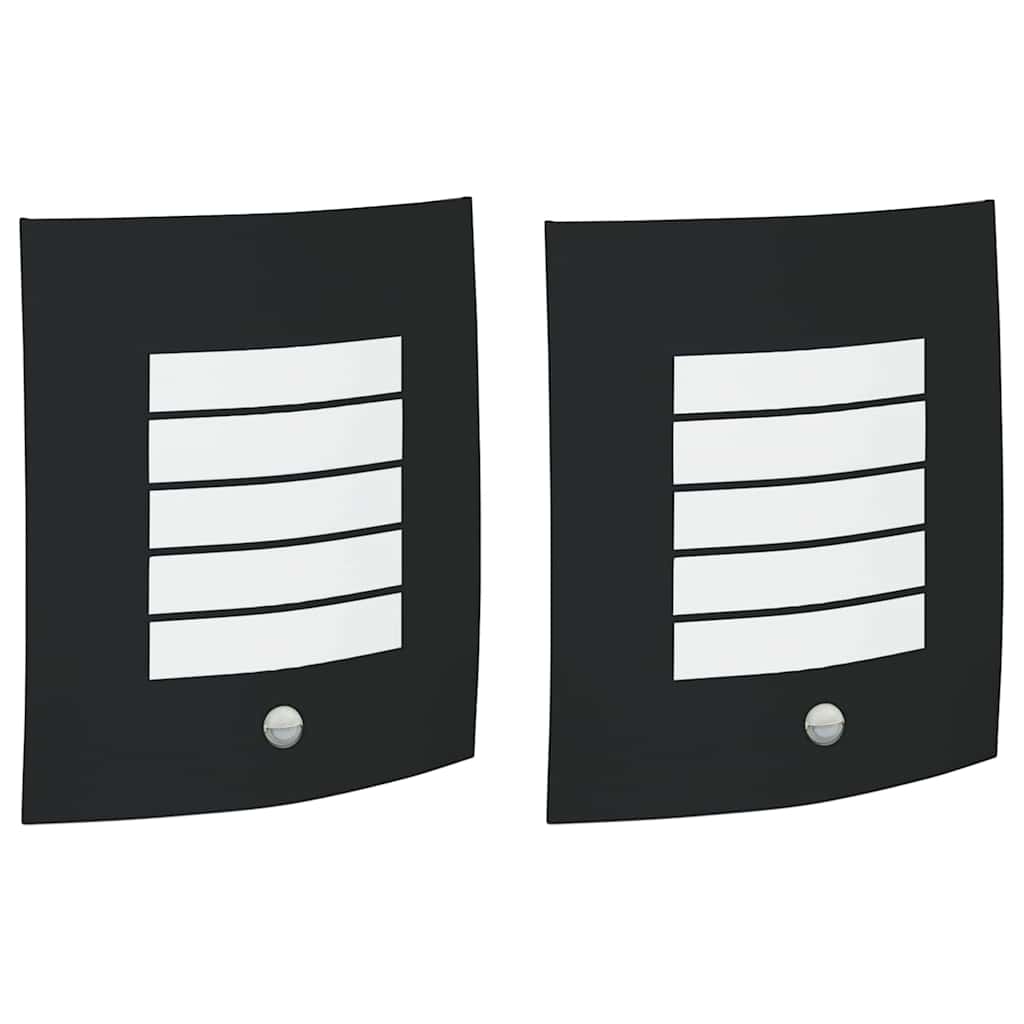 vidaXL Φωτιστικό Τοίχου Για Εξωτερικούς Χώρους 2 pcs Μαύρο