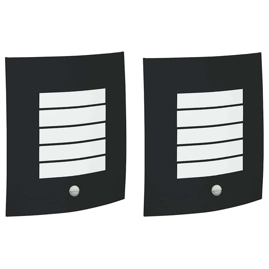 vidaXL Φωτιστικό Τοίχου Για Εξωτερικούς Χώρους 2 pcs Μαύρο