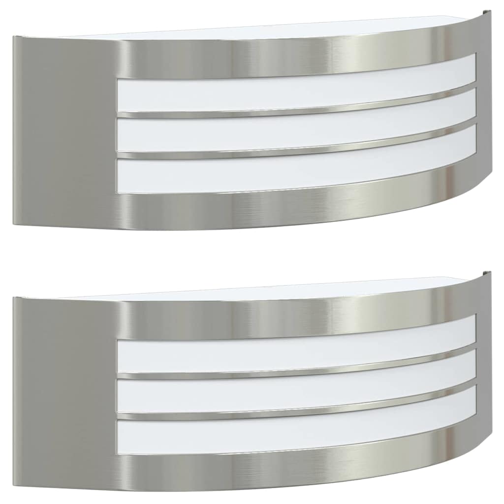 vidaXL Εξωτερικά Φωτιστικά Τοίχου 2 pcs Ασημί 32 x 10 x 10 εκ