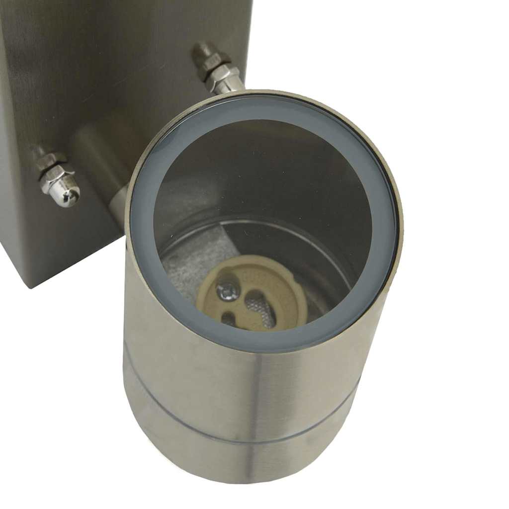 vidaXL Εξωτερικά Φωτιστικά Τοίχου 2 pcs Ασημί 6.5 x 10.5 x 16 εκ.