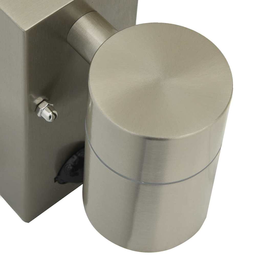 vidaXL Εξωτερικά Φωτιστικά Τοίχου 2 pcs Ασημί 6.5 x 10.5 x 16 εκ.