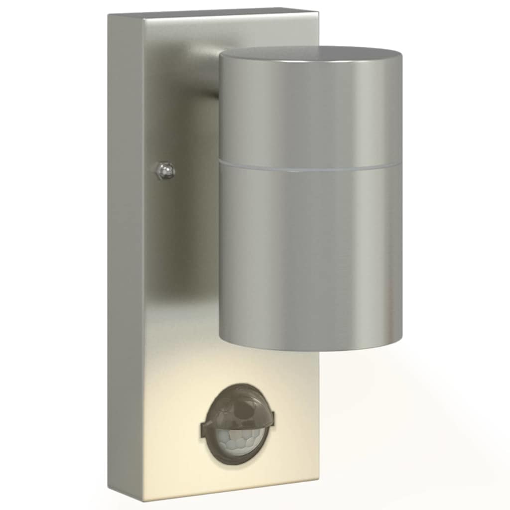 vidaXL Εξωτερικά Φωτιστικά Τοίχου 2 pcs Ασημί 6.5 x 10.5 x 16 εκ.