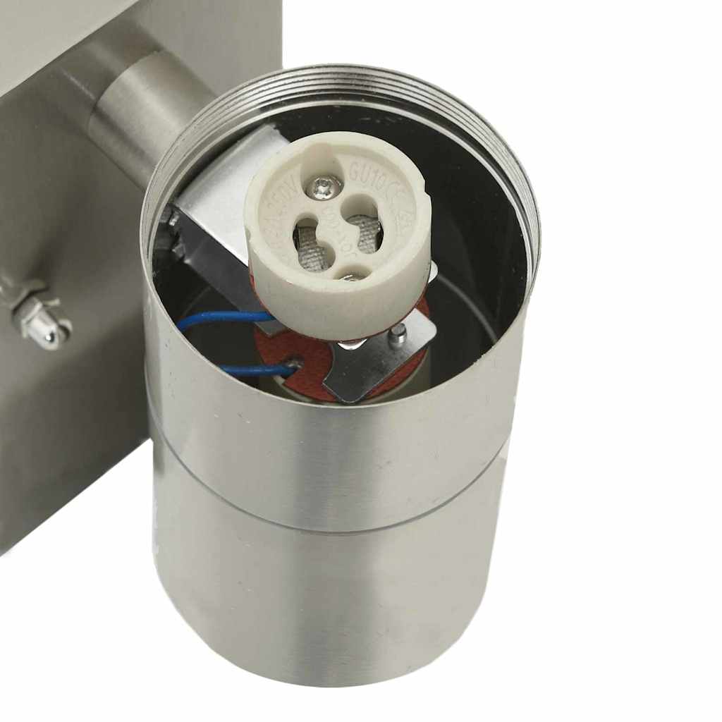 vidaXL Εξωτερικά Φωτιστικά Τοίχου 2 pcs Ασημί 7 x 10 x 22 εκ