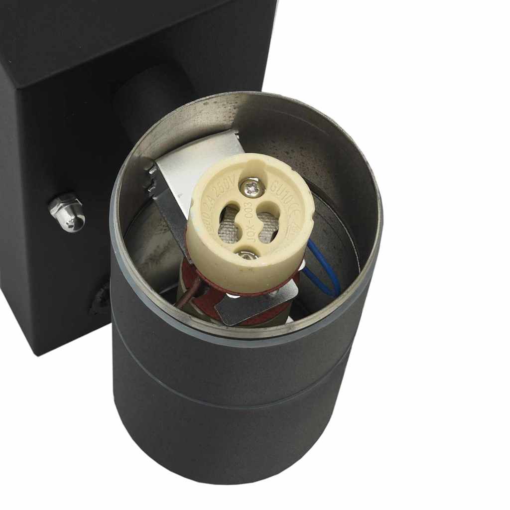 vidaXL Εξωτερικά Φωτιστικά Τοίχου 2 pcs Μαύρο 7 x 10 x 22 εκ