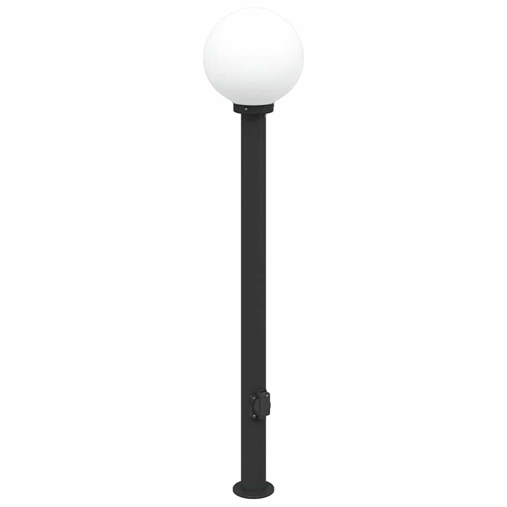 vidaXL Φωτιστικό Κολωνάκι με Πρίζα Μαύρο 120 εκ. IP44