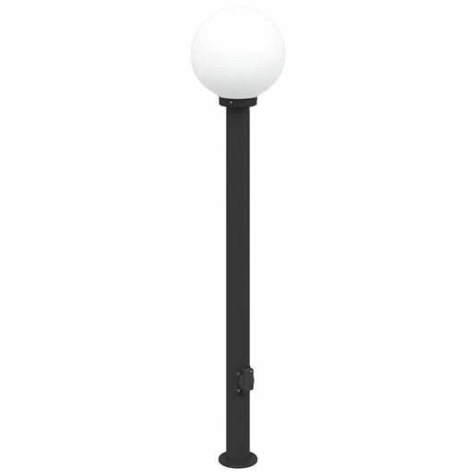 vidaXL Φωτιστικό Κολωνάκι με Πρίζα Μαύρο 120 εκ. IP44