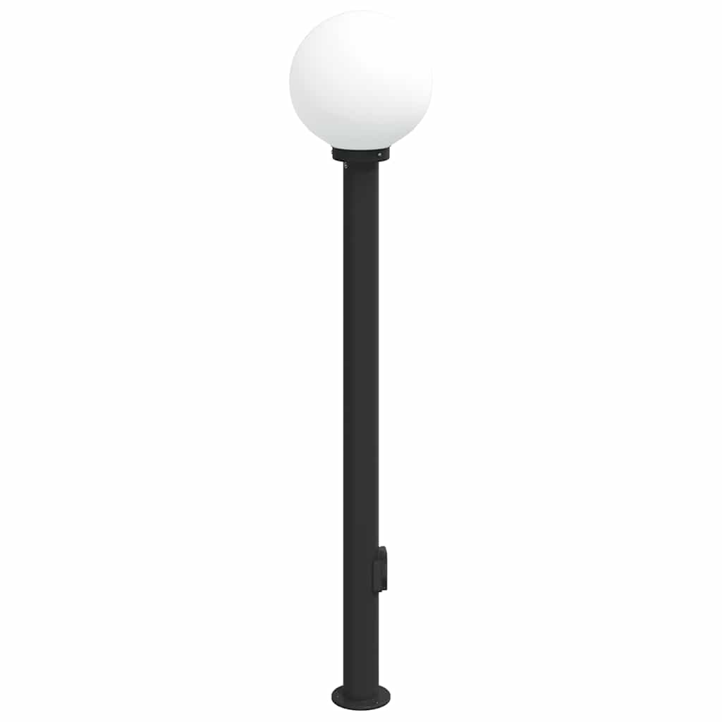 vidaXL Φωτιστικό Κολωνάκι με Πρίζα Μαύρο 120 εκ. IP44