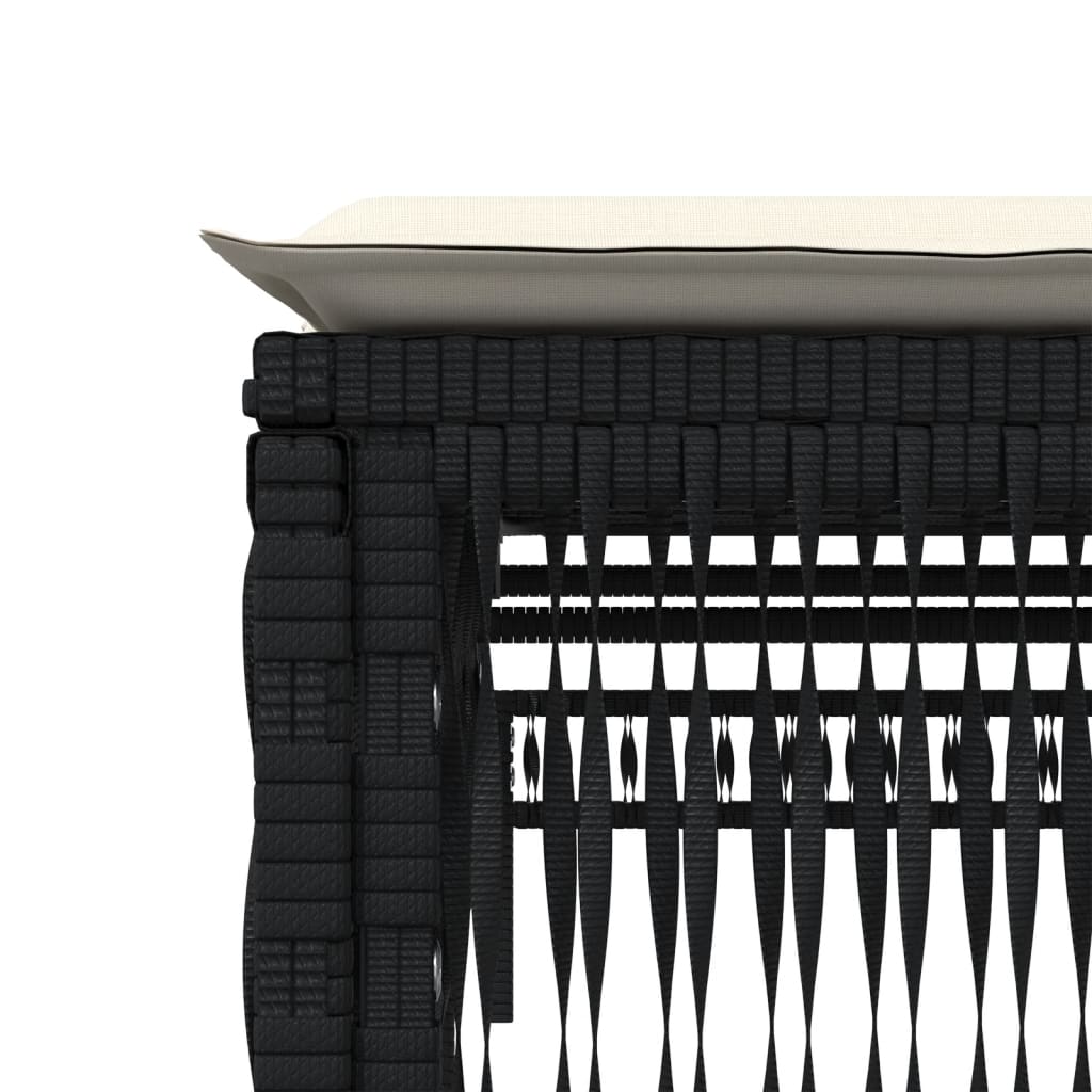 vidaXL Ξαπλώστρες 2 τεμ. Μαύρες από Συνθετικό Ρατάν με Μαξιλάρια