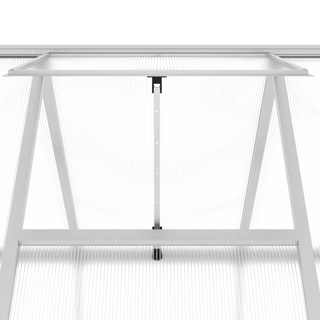 vidaXL Θερμοκήπιο με Πλαίσιο Βάσης Ασημί 224x169x202 εκ. Αλουμινίου