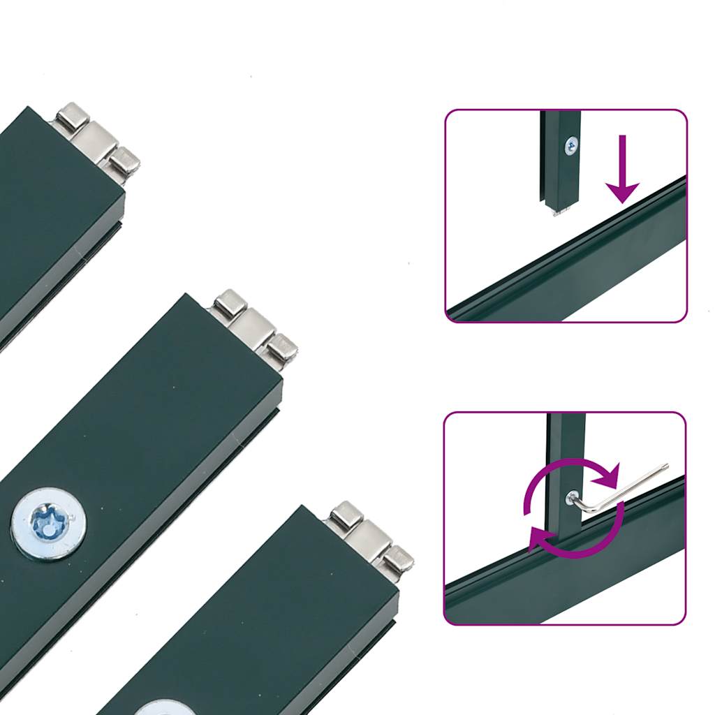 vidaXL Θερμοκήπιο με Πλαίσιο Βάσης Πράσινο 224x169x202 εκ. Αλουμινίου