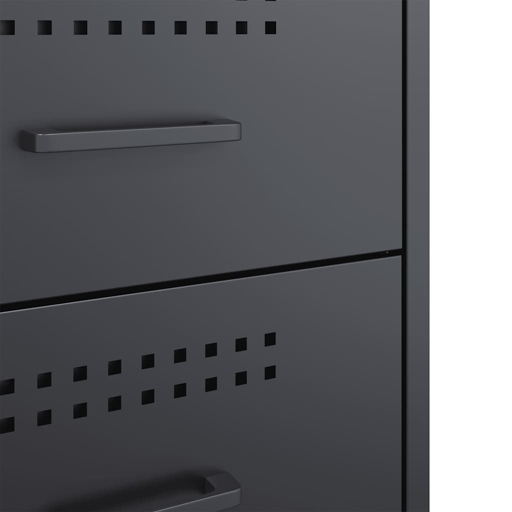 vidaXL Κομοδίνο Ανθρακί 36x39x50,5 εκ. από Χάλυβα