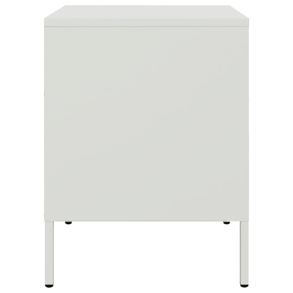 vidaXL Κομοδίνα 2 τεμ. Λευκές 36x39x50,5 εκ. Χάλυβα