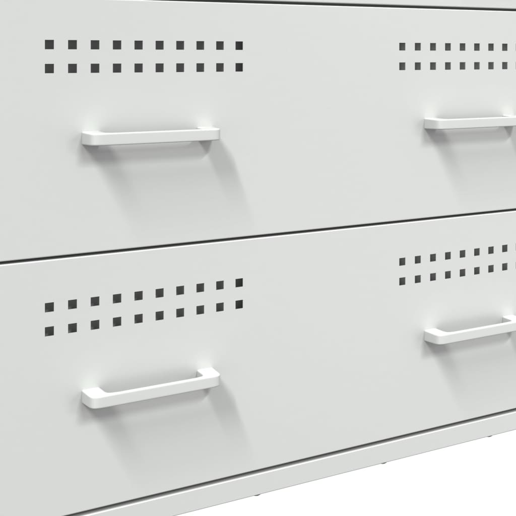 vidaXL Μπουφές Λευκός 68x39x89 εκ. από Ατσάλι