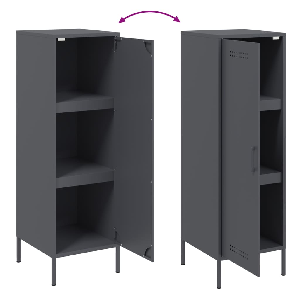 vidaXL Ντουλάπι Ανθρακί 36x39x113 εκ. από Ατσάλι