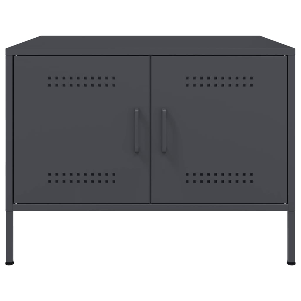 vidaXL Τραπέζι Κήπου Ανθρακί 68x50x50,5 εκ. Ατσάλινο