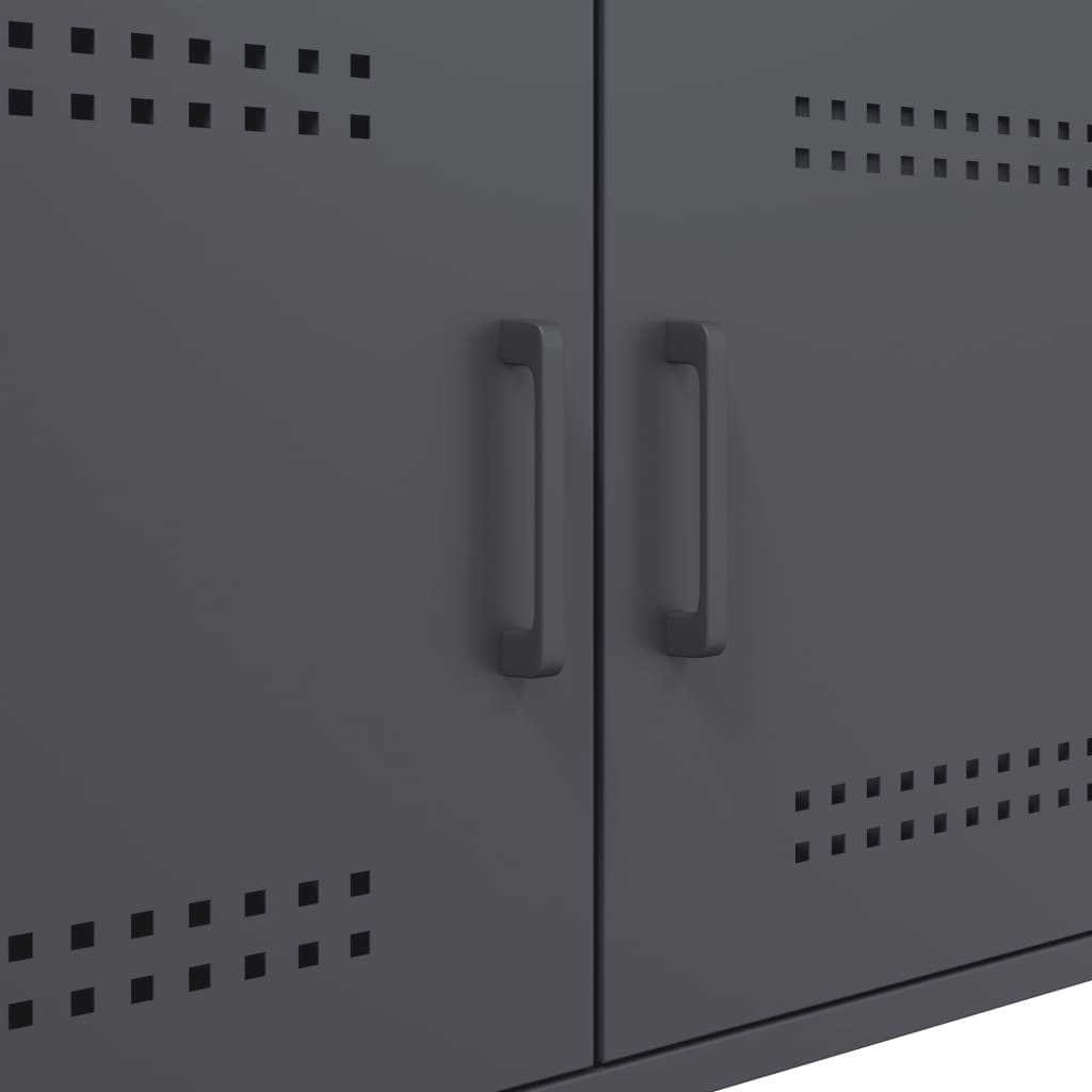 vidaXL Τραπέζι Κήπου Ανθρακί 68x50x50,5 εκ. Ατσάλινο