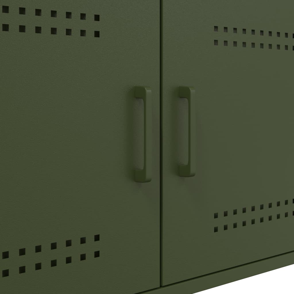 vidaXL Τραπεζάκι Σαλονιού Πράσινο Λαδί 68x50x50,5 εκ. από Ατσάλι