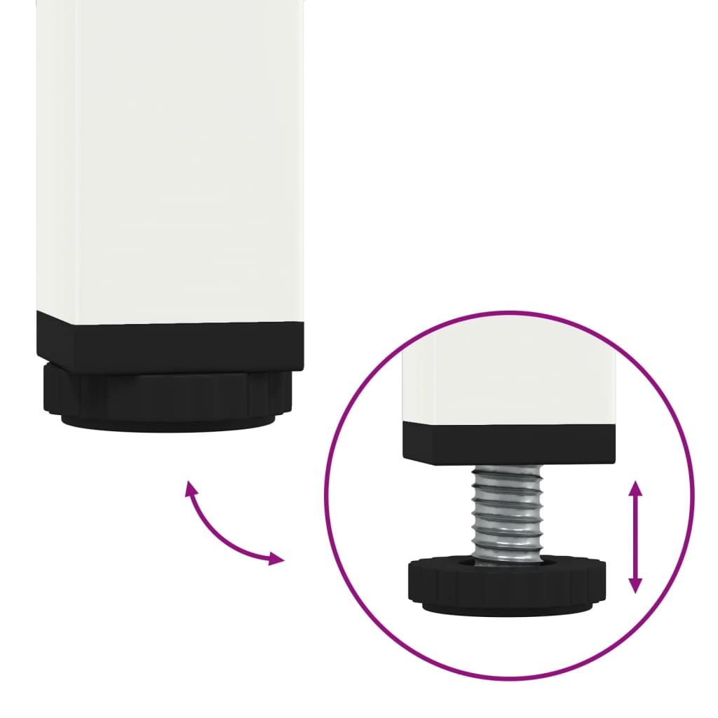 vidaXL Κομοδίνο Λευκό 36x39x50,5 εκ. από Χάλυβα