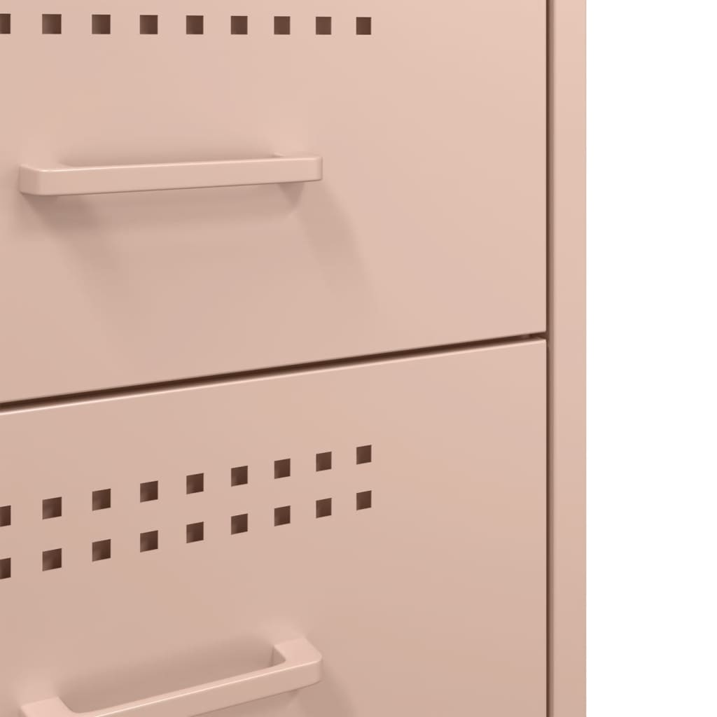 vidaXL Κομοδίνο Ροζ 36x39x68 εκ. από Χάλυβα