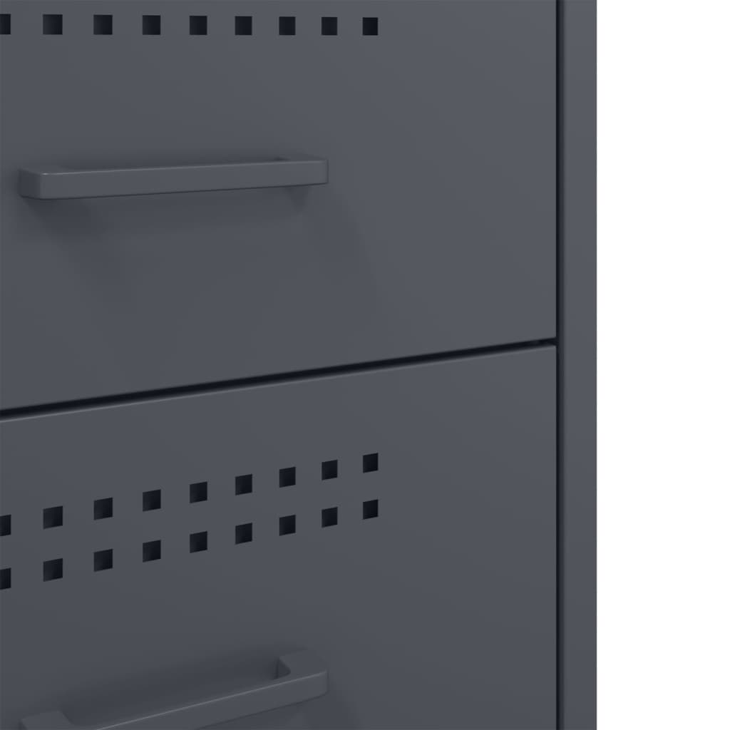 vidaXL Κομοδίνα 2 τεμ. Ανθρακί 36x39x68 εκ. από Χάλυβα