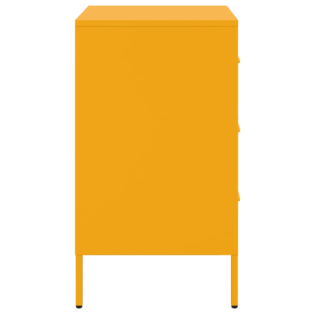 vidaXL Κομοδίνο Μουσταρδί 36x39x68 εκ. από Χάλυβα