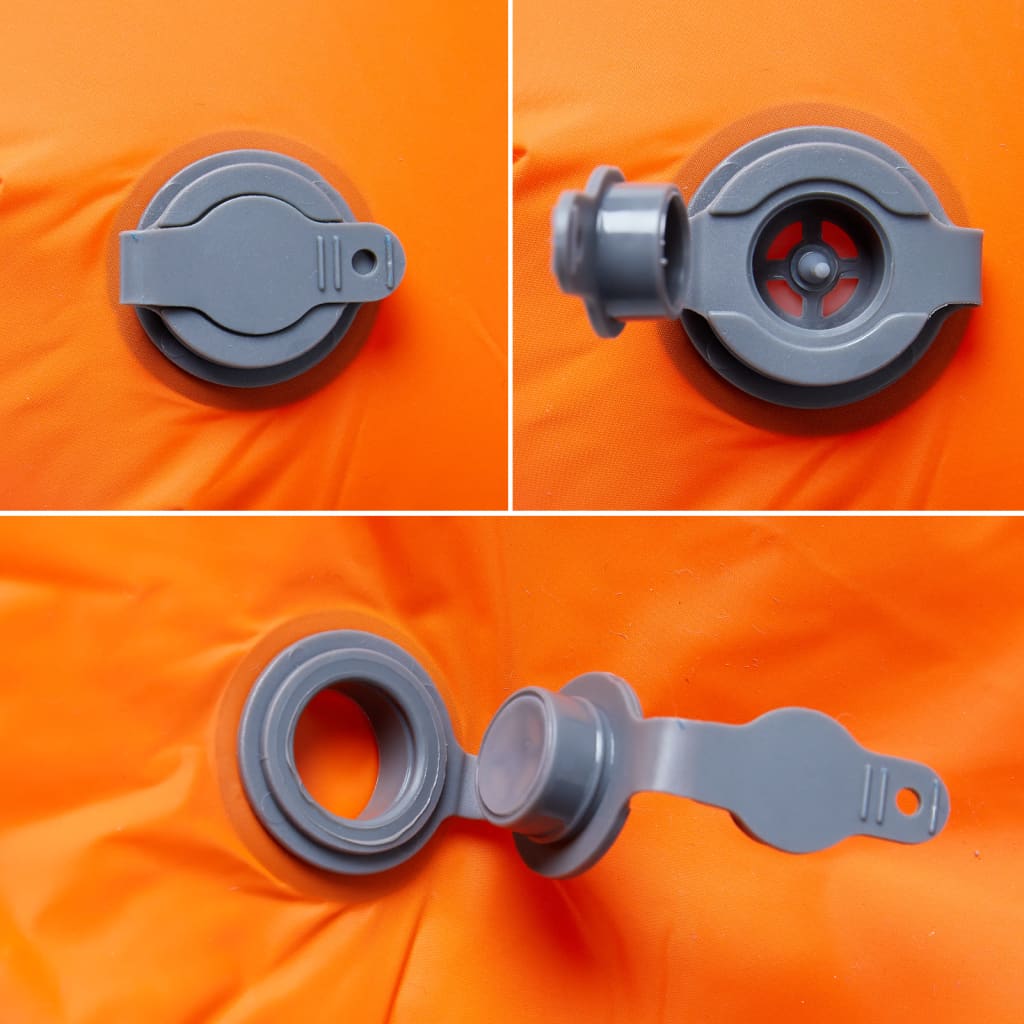 vidaXL Στρώμα Κάμπινγκ φούσκωτο Μονό με Μαξιλάρι Πορτοκαλί