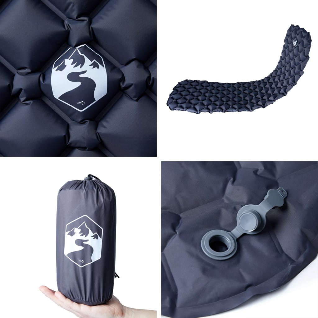 vidaXL Στρώμα Κάμπινγκ Φουσκωτό Μονό Γκρι 190x58x6 εκ.