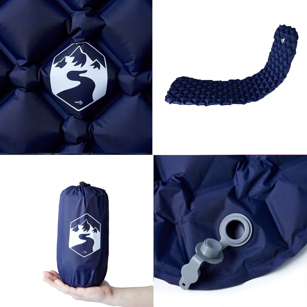 vidaXL Στρώμα Κάμπινγκ Φουσκωτό Μονό Ναυτικό μπλε 190x58x6 εκ.