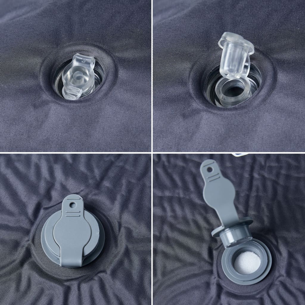 vidaXL Στρώμα Κάμπινγκ Αυτοφούσκωτο Μονό με Μαξιλάρι Γκρι