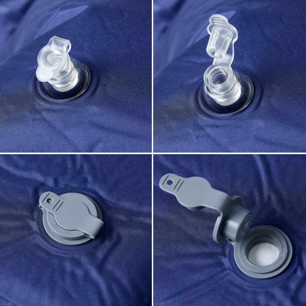 vidaXL Στρώμα Κάμπινγκ Αυτοφούσκωτο Μονό με Μαξιλάρι Ναυτικό Μπλε