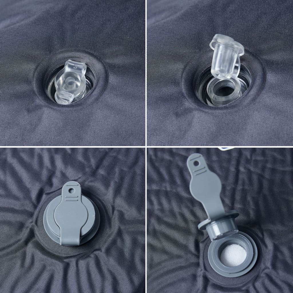 vidaXL Στρώμα Κάμπινγκ Αυτοφούσκωτο Μονό με Μαξιλάρι Γκρι