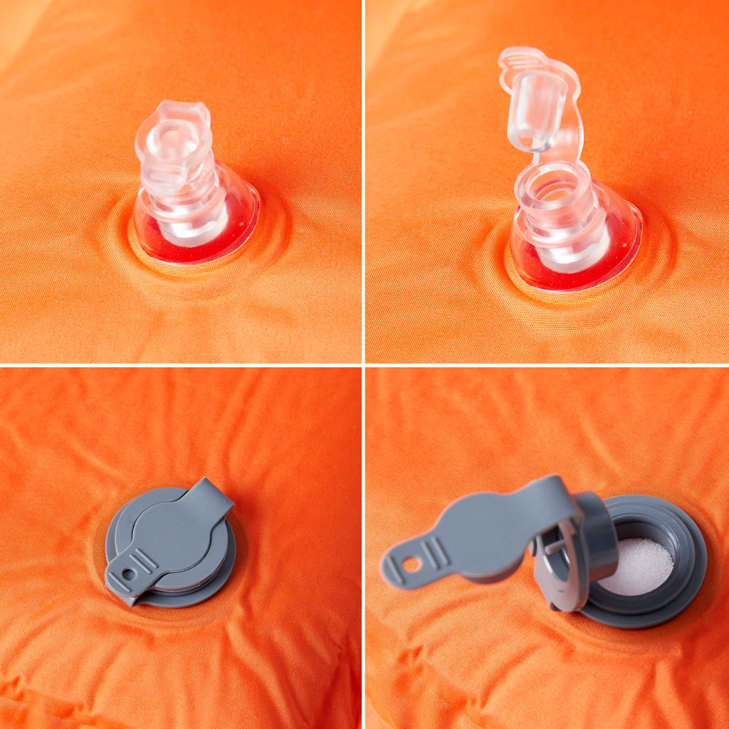 vidaXL Στρώμα Κάμπινγκ Αυτοφούσκωτο Μονό με Μαξιλάρι Πορτοκαλί