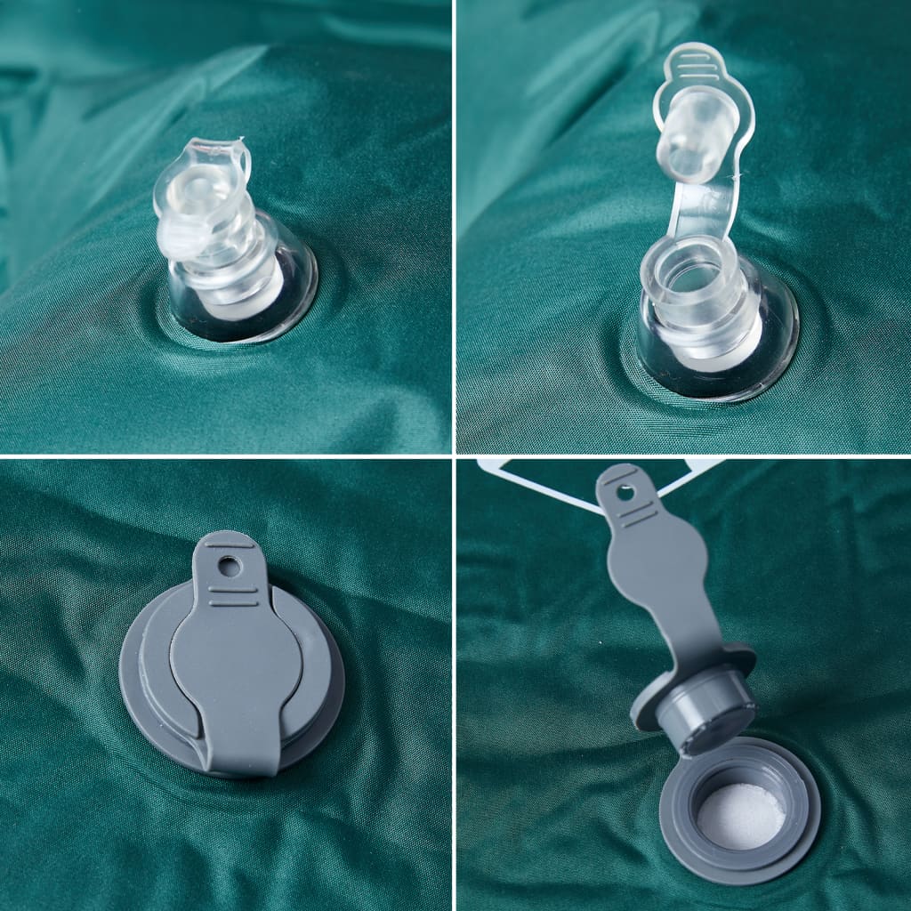 vidaXL Στρώμα Κάμπινγκ Αυτοφούσκωτο Μονό με Μαξιλάρι Πράσινο