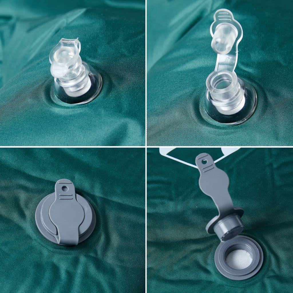 vidaXL Στρώμα Κάμπινγκ Αυτοφούσκωτο Μονό με Μαξιλάρι Πράσινο