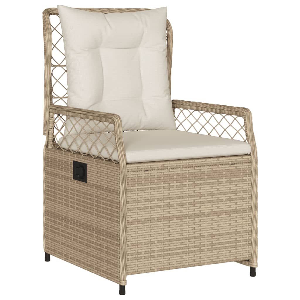 vidaXL Σετ Τραπεζαρίας Κήπου 9 τεμ. Μπεζ Συνθετικό Ρατάν με Μαξιλάρια