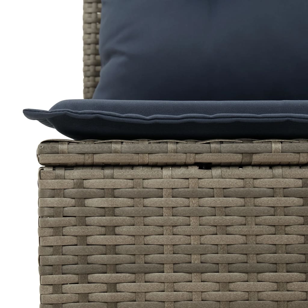 vidaXL Σετ Καναπέδων Κήπου 7 Τεμαχίων με Μαξιλάρια Γκρι από Συνθετικό Ρατάν