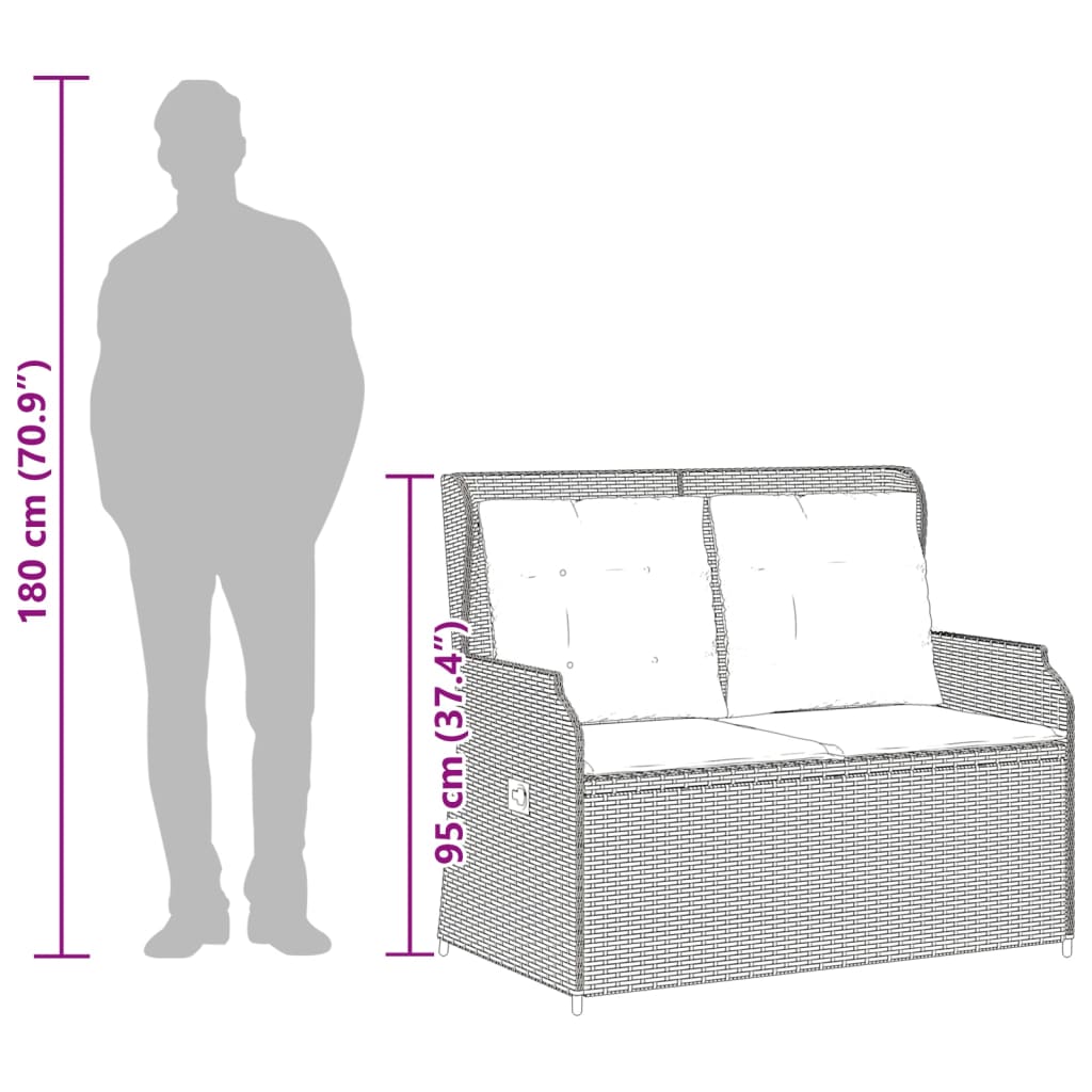 vidaXL Σαλόνι Κήπου Σετ 3 Τεμαχίων Μαύρο Συνθετικό Ρατάν με Μαξιλάρια