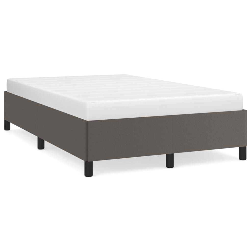 vidaXL Πλαίσιο Κρεβατιού χωρίς στρώμα Γκρι 120x190 εκ.Συνθ. Δέρμα