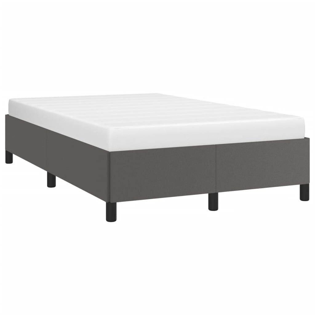 vidaXL Πλαίσιο Κρεβατιού χωρίς στρώμα Γκρι 120x190 εκ.Συνθ. Δέρμα