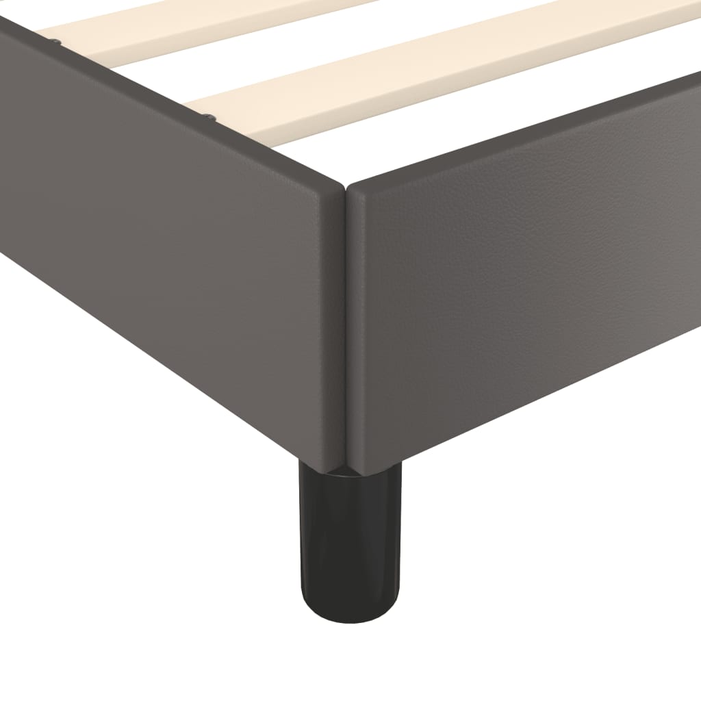 vidaXL Πλαίσιο Κρεβατιού χωρίς στρώμα Γκρι 120x190 εκ.Συνθ. Δέρμα