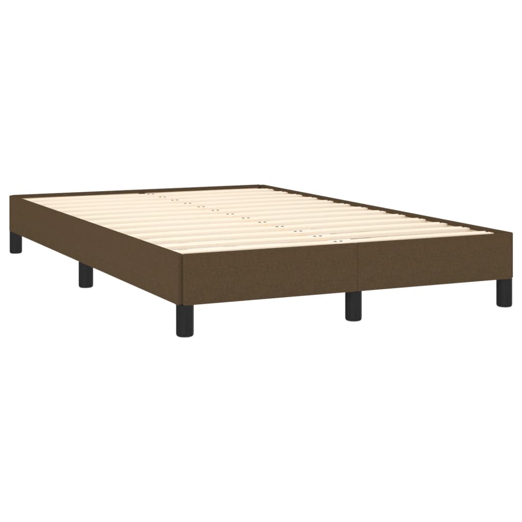 vidaXL Κρεβάτι Boxspring με Στρώμα Σκούρο Καφέ 120x190 εκ Υφασμάτινο