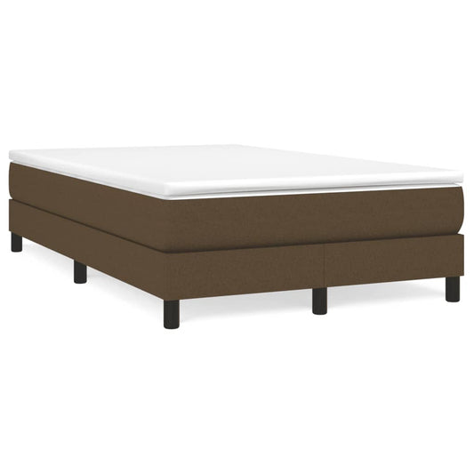 vidaXL Κρεβάτι Boxspring με Στρώμα Σκούρο Καφέ 120x190 εκ Υφασμάτινο