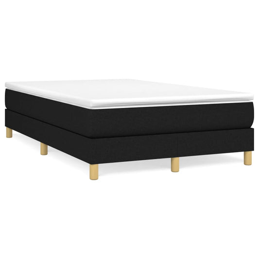 vidaXL Κρεβάτι Boxspring με Στρώμα Μαύρο 120x190 εκ. Υφασμάτινο