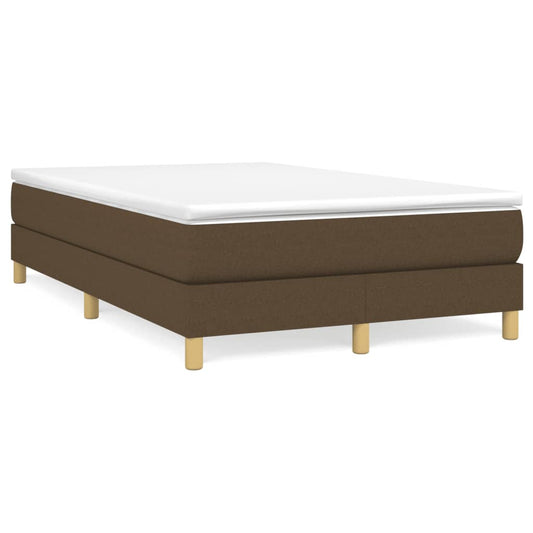vidaXL Κρεβάτι Boxspring με Στρώμα Σκούρο Καφέ 120x190 εκ Υφασμάτινο